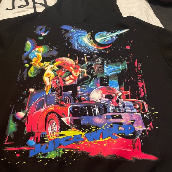 Vlone X Juice Wrld Galaxy Cosmic Hoodie Size L Black Limited Edition
